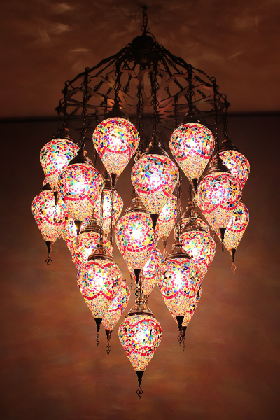 25in1 Bullet Glass Mosaic Laser Chandelier